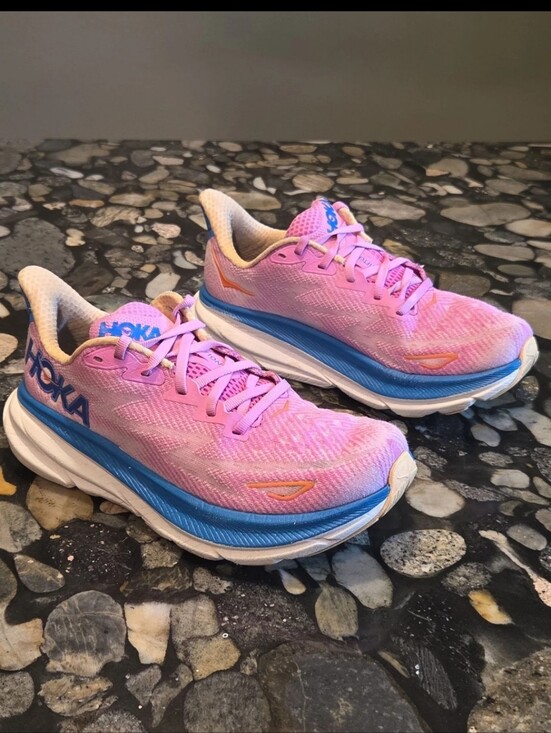 Hoka Shoes - Hoka One One Clifton 9 Women's Running Shoes Blue Pink Sneakers Size 7.5 B